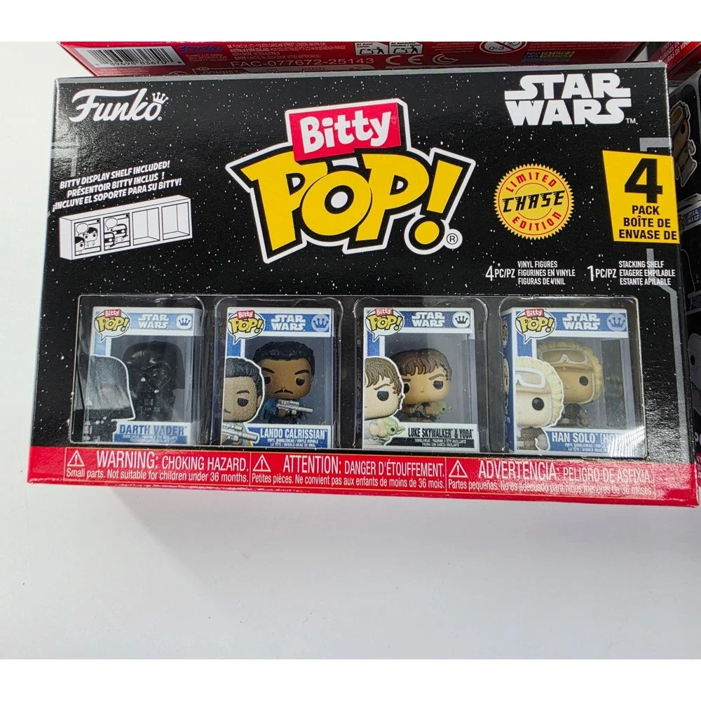 Funko Bitty Pop Star Wars 4-Pack Lot 16 Figures Darth Vader Leia Boba Fett Chase